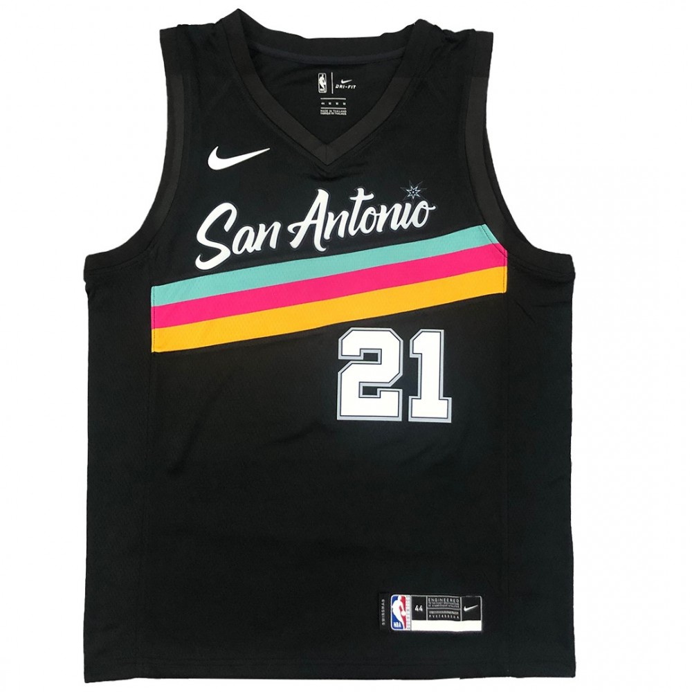 Men's San Antonio Spurs Tim Duncan #21 Black 20/21 Swingman Jersey - City Edition-Pro Kit Vault | Brand New 26/27 Sports Jerseys